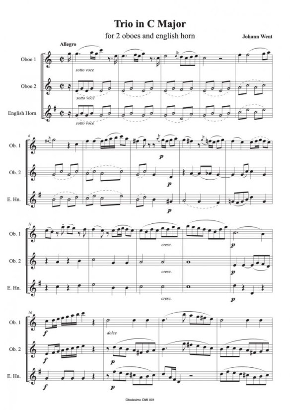 Johann Went - hobojové trio pro dva hoboje a anglický roh